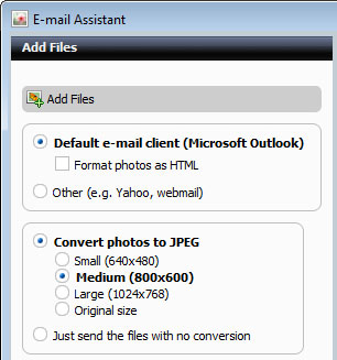E-mail Assistant window