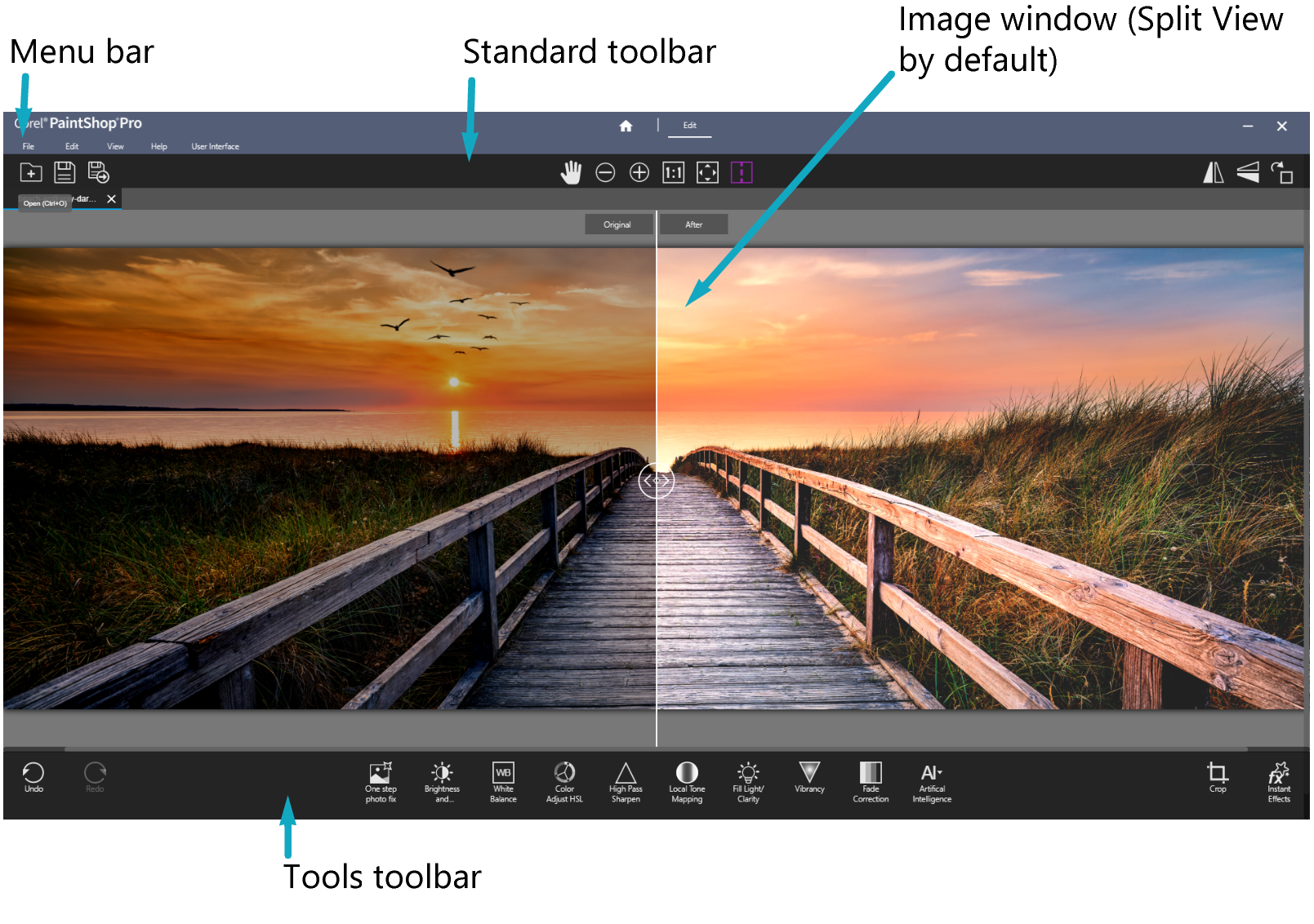 Corel Pro Help Exploring workspace tabs