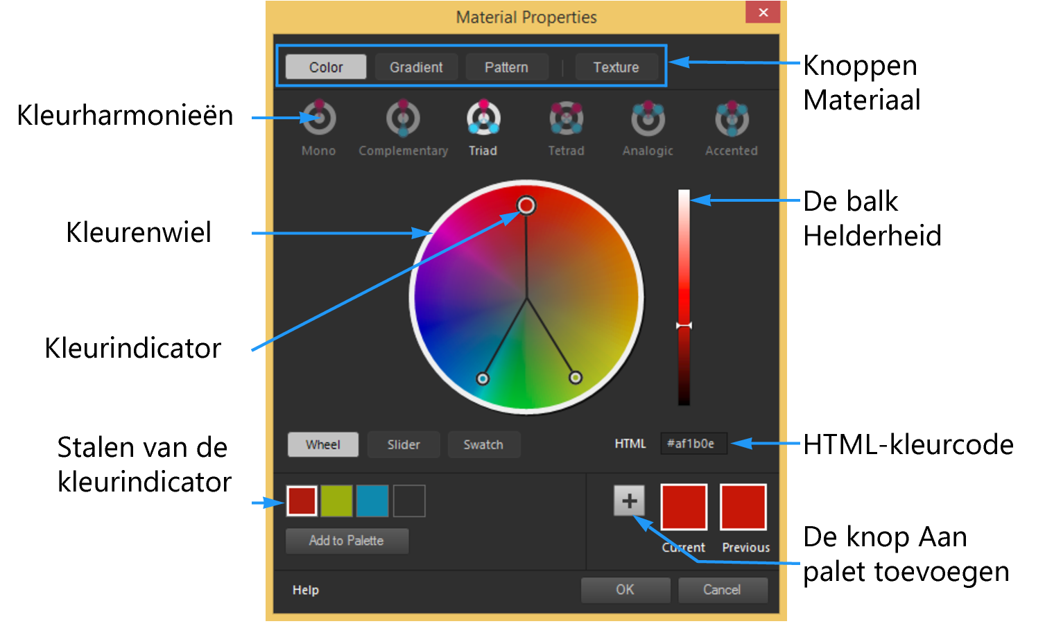 Corel Pro Help Kleuren kiezen in het dialoogvenster